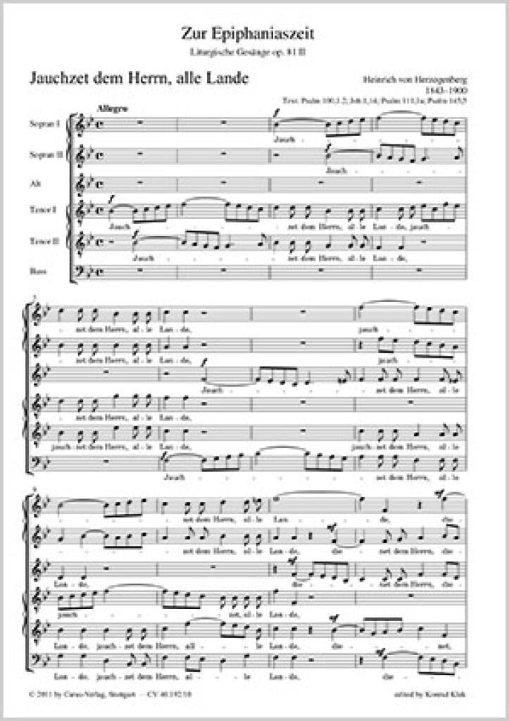 Liturgische Gesänge [Epiphaniaszeit] I